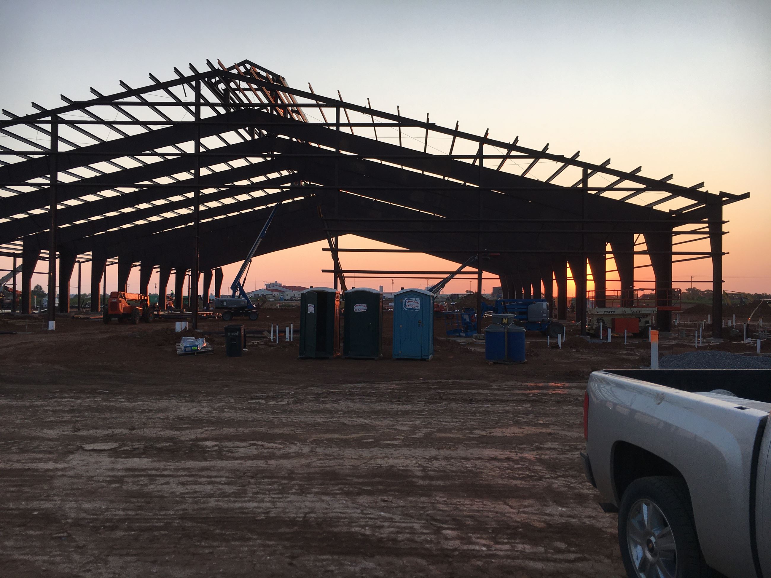 Sunrise view looking East through new arena